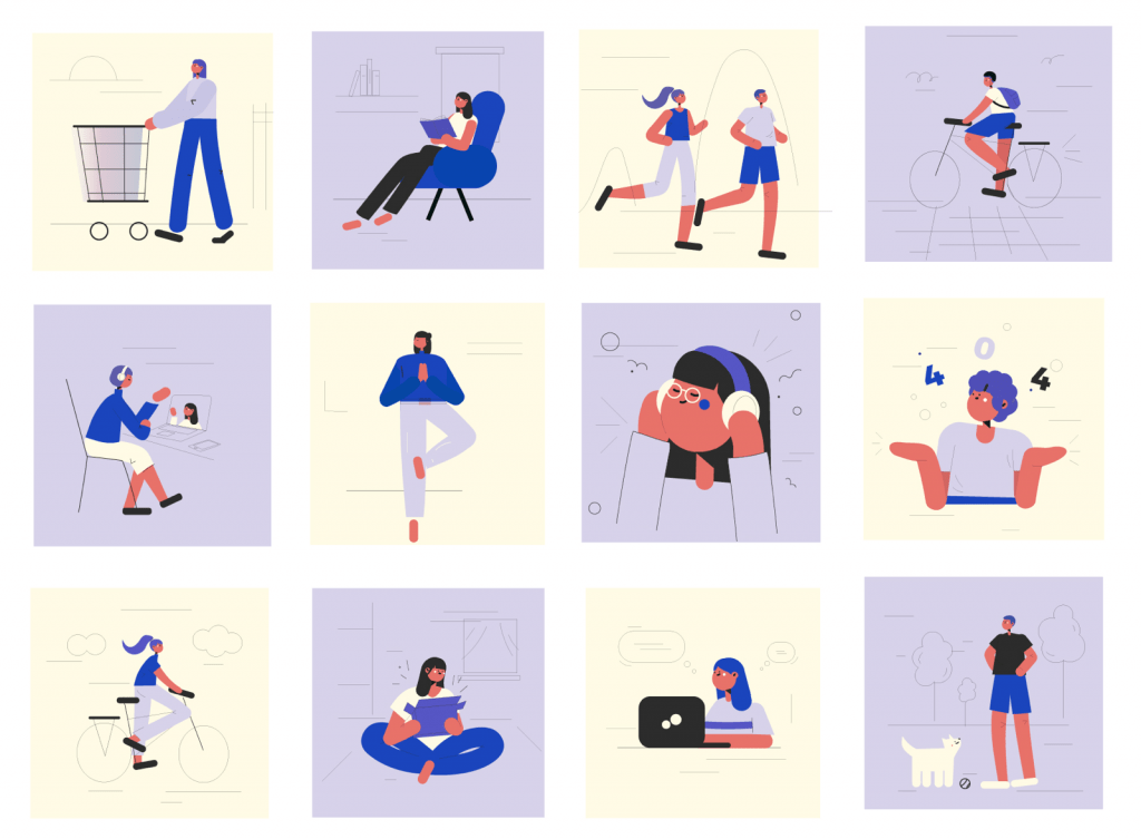 Free Illustration and Character set illustrations Vectors SVGs and PNGs