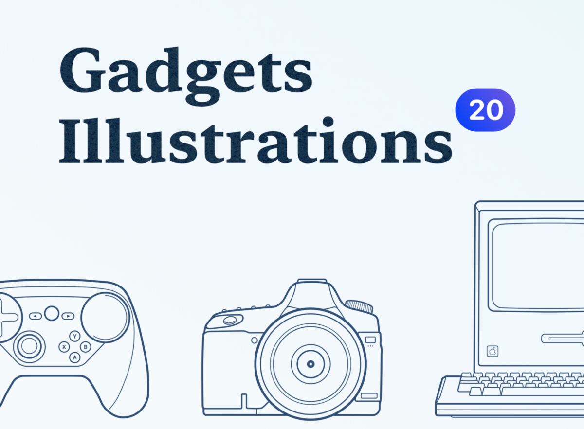 Free Gadgets Outline Illustrations