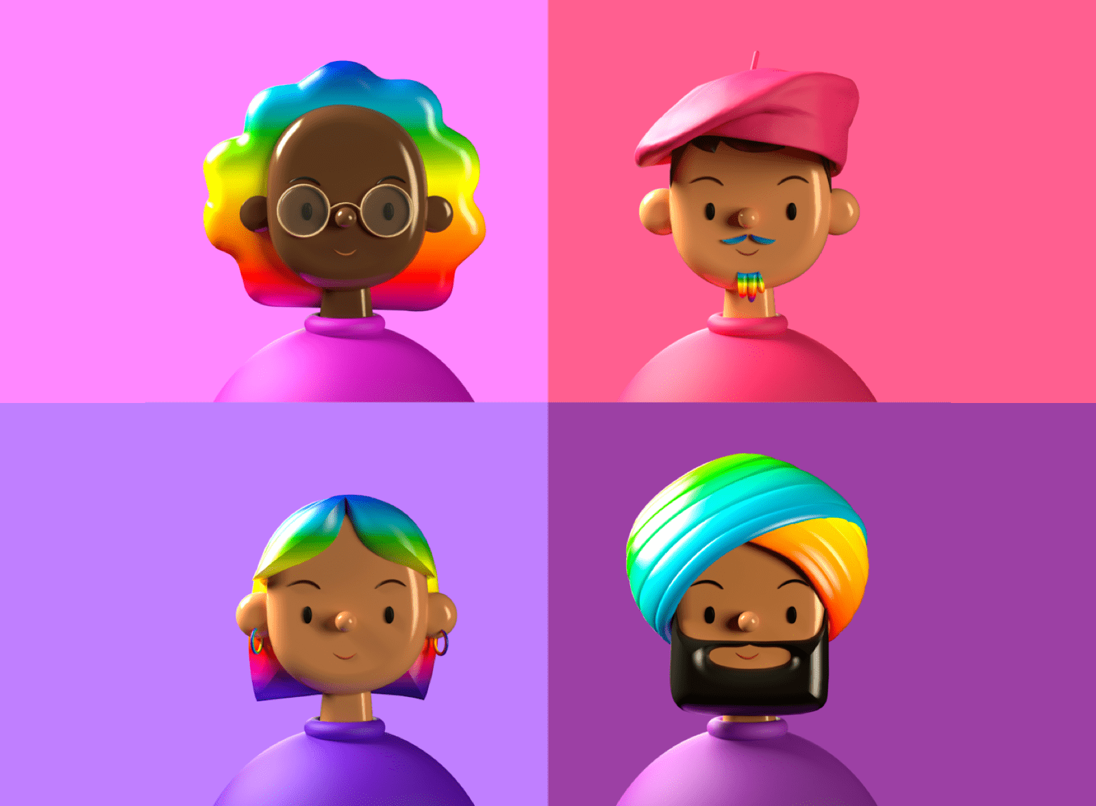 Free Toy Faces 3D Avatar Library illustrations Vectors SVGs and PNGs