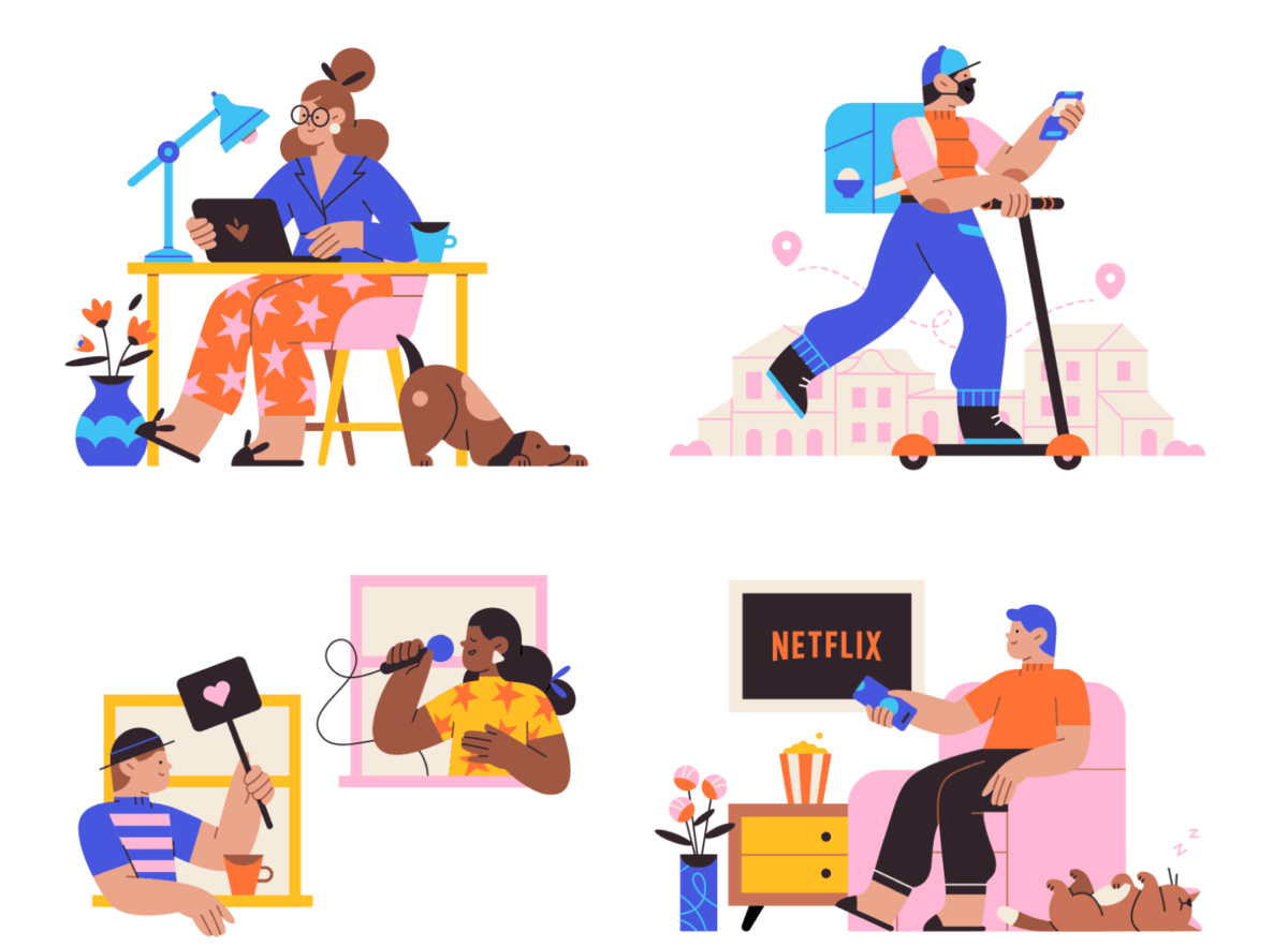Free Working From Home illustrations