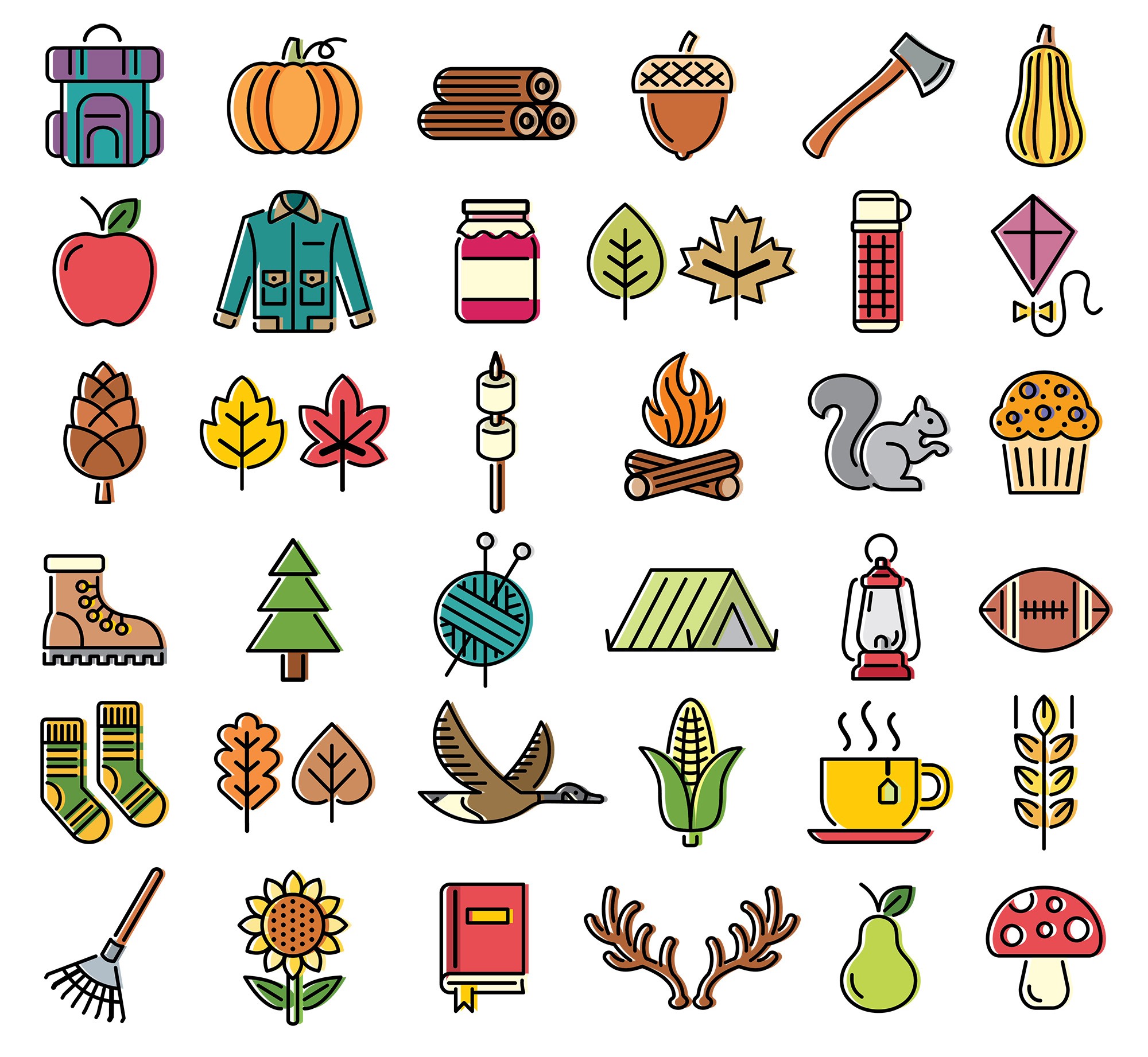 Symbols of Fall Illustrations