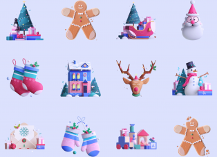 Free 3D Christmas icons