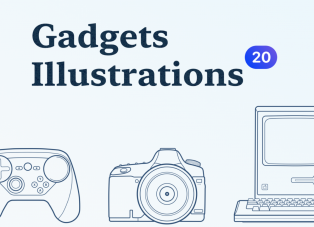 Free Gadgets Outline Illustrations