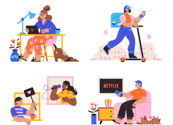 Working From Home illustrations