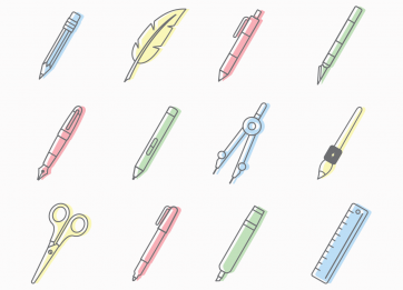 Free writing tools icons